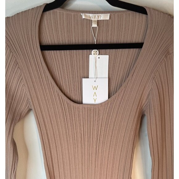 2/$30 NWT WAYF XS Ribbed Knit Long Sleeve Dress - Picture 4 of 16